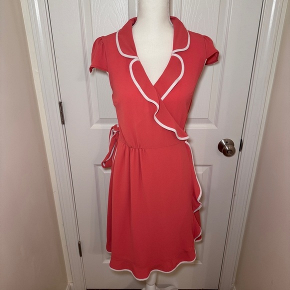 ModCloth Coral Wrap Dress - Picture 1 of 12